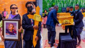 Byari amarira n’agahinda mu muhango wo gusezera bwa nyuma ku mubyeyi wa Bushali – AMAFOTO