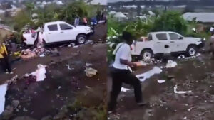 Abanya-Rubavu barihebye pee! – Abaturage bakoresheje impanuka imodoka y’Akarere kugirango bibe ibyo Abayobozi bari bafashe – VIDEWO