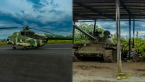 Sukhoi, Kajugujugu n’ibifaru ku Kibuga cy’Indege cya Goma, umuturage abarirwa imbunda ebyiri