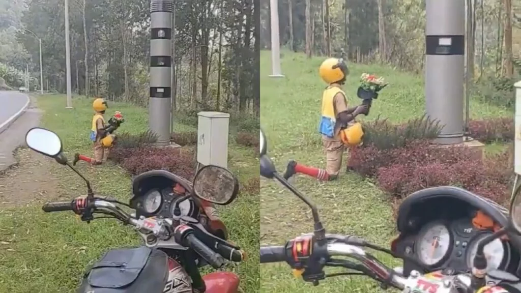 Amashusho y’umumotari yarikoroje ku mbuga nkoranyambaga nyuma yibyo yakoreye camera yo ku muhanda ‘Sofia’ ibafotora igihe bari mu makosa – VIDEWO