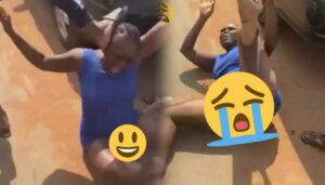 Abasore bane bafashe umukobwa baramukubita bamwambika ubusa ku karubanda bamufata videwo bayikwiza ku mbuga nkoranyambaga batitaye ko nta ntanumwenda w’imbere yambaye – VIDEWO