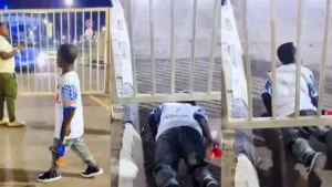 Videwo ubwo Nzovu yakoreshaga ubugufi bwe neza agacika abashinzwe umutekano nyuma yo guca munsi y’urugi akomeje Kurikoroza – VIDEWO