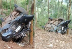 Nyamasheke: Habereye impanuka ikomeye y’imodoka yarenze umuhanda igwa mu ishyamba