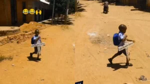 Amashusho yafashwe umwana wavuye ku ishuri akanyura mu irimbi agacyura umusaraba akomeje gutangaza benshi – VIDEWO
