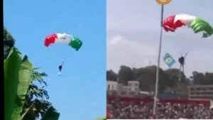 Hari uwaguye mu rutoki! Ihere ijisho amashusho y’abakomando b’u Burundi yasekeje imbaga, aho bakoze akarasisi ko kumanukira mu mitaka, aho kugwa muri Stade bakagwa ma mashyamba, ku nzu z’abaturage n’abandi (VIDEWO) 